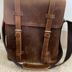 Vintage leather laptop bag